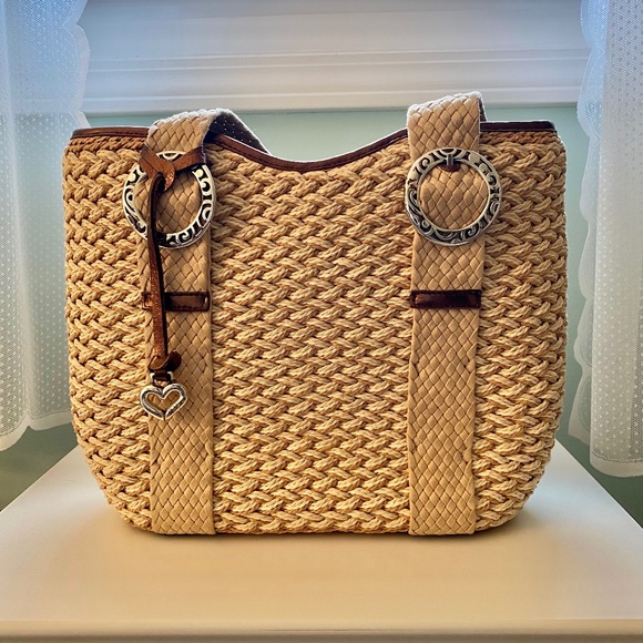 Brighton Handbags - Brighton Woven Straw and Leather handbag